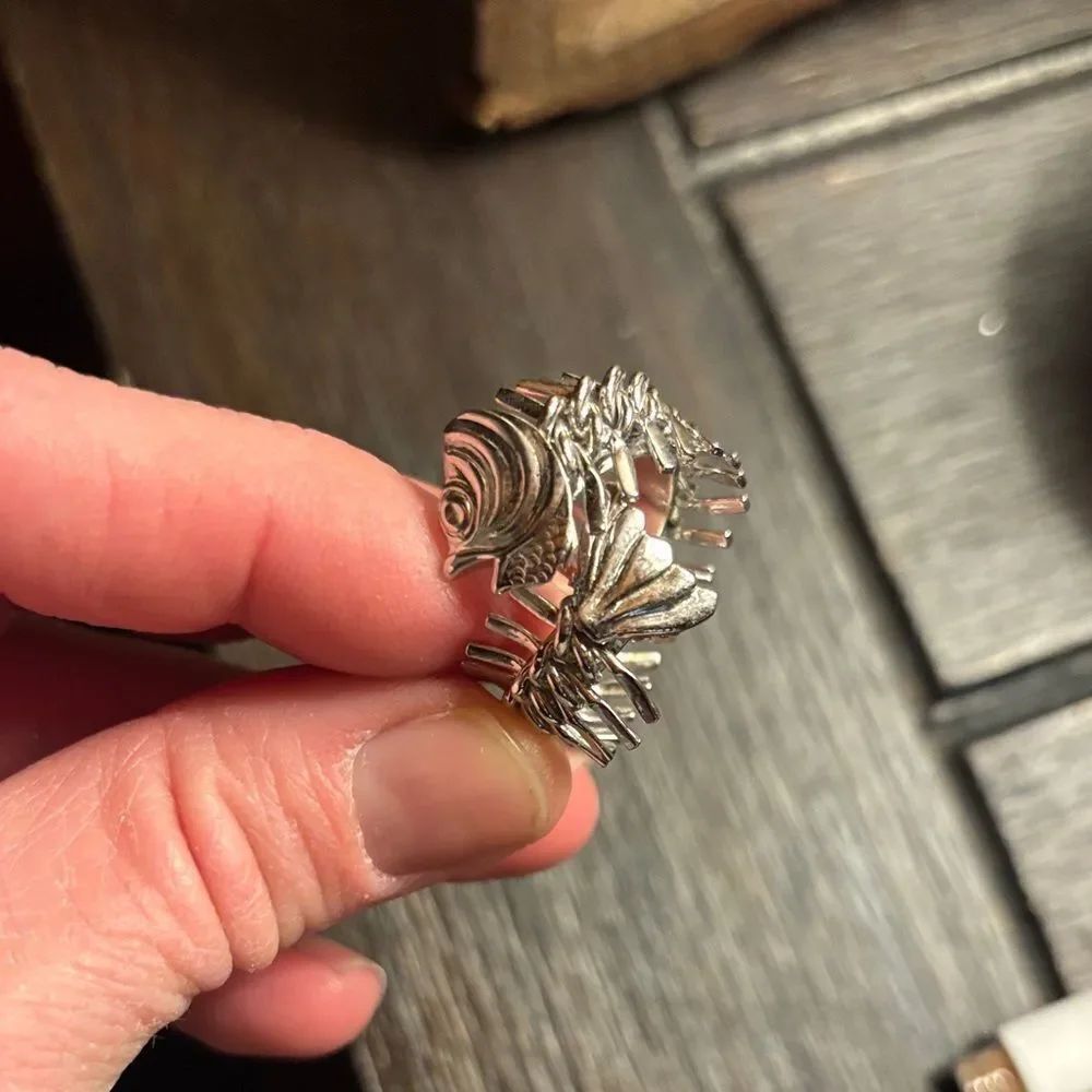 Silver Fish Skeleton Ring - Picture 7 of 8